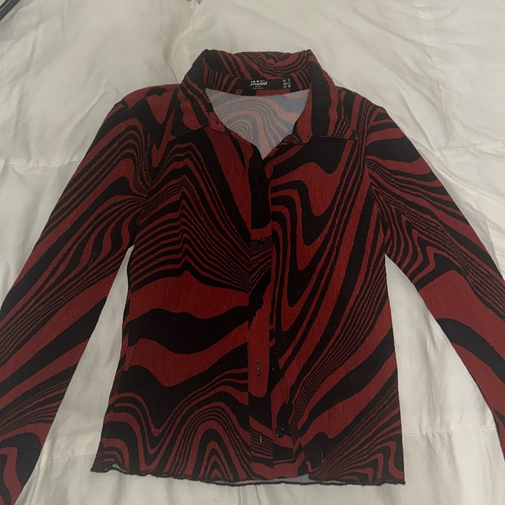 Jaded London swirly pattern button top